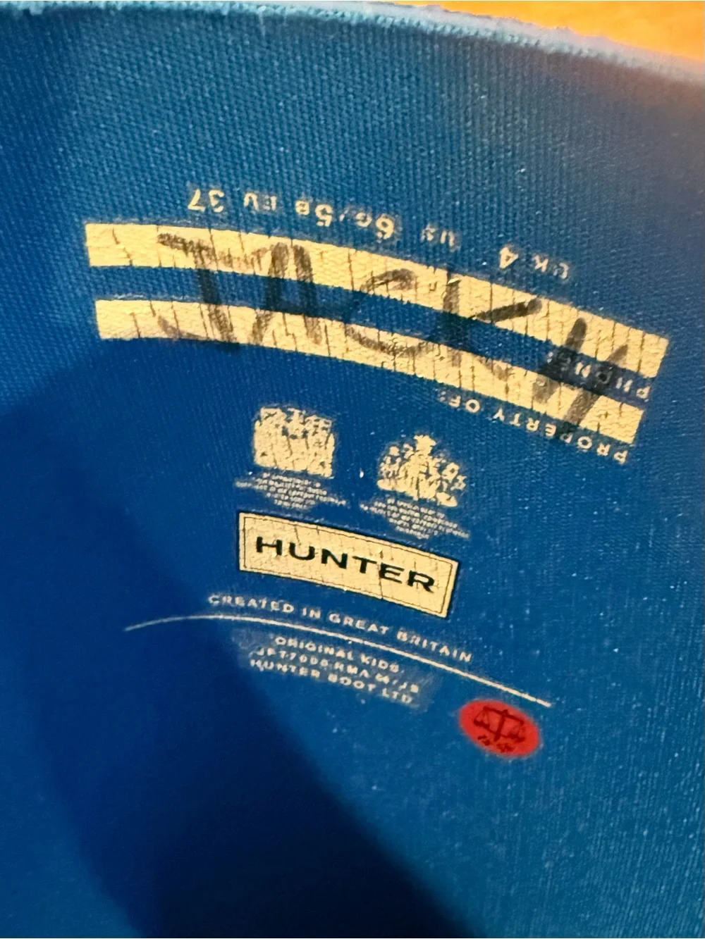 Hunter Original Tall Waterproof Rain Boot Blue US 6 EU 37
